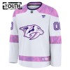 Dresovi Nashville Predators 2024-25 Fanatics Hockey Fights Cancer Practice Custom Bijela - Dječji